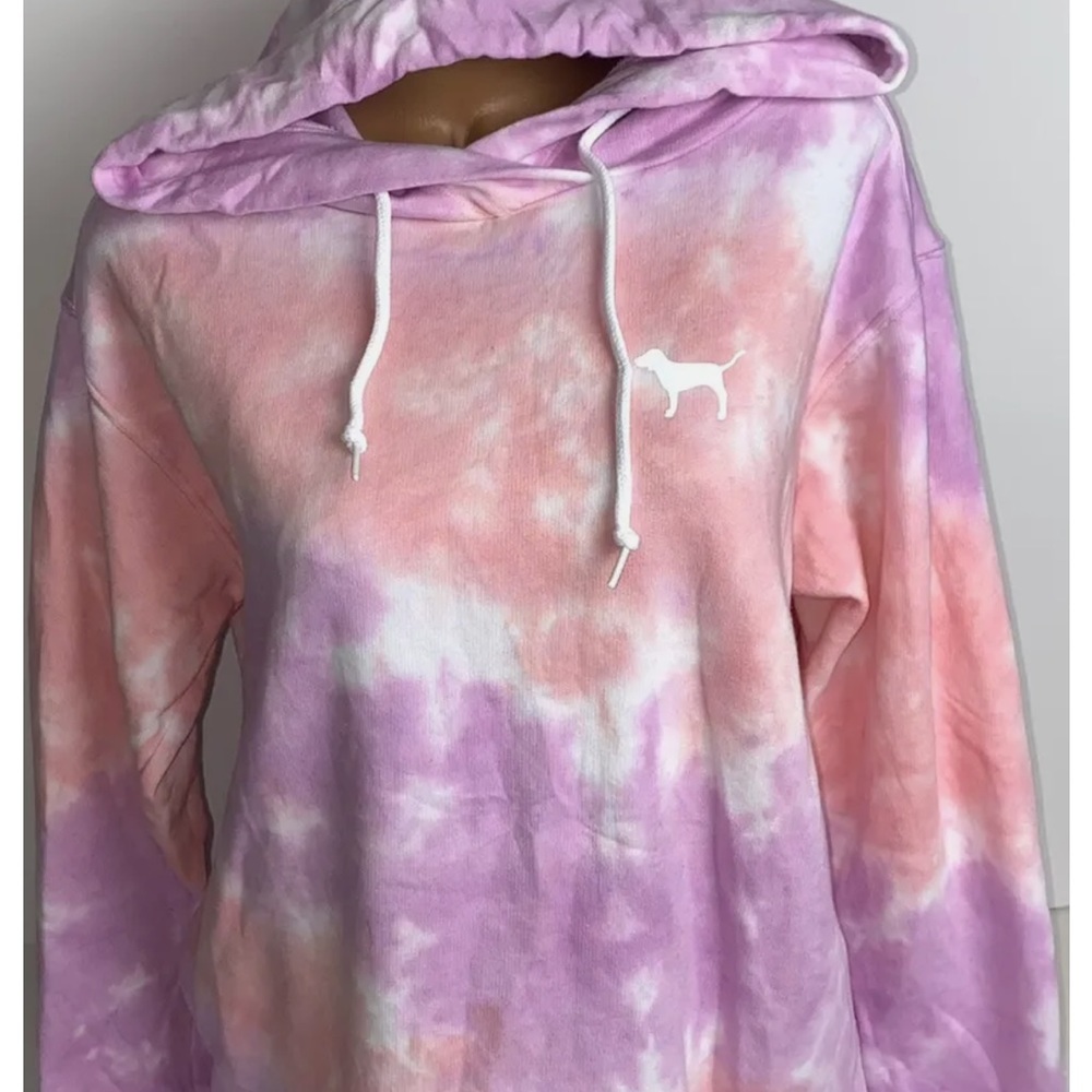 VS Pink Crossover Tie Dye Pink Hoodie - Picture 11 of 12